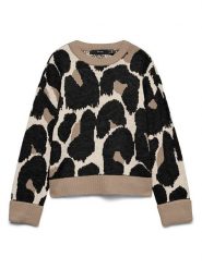 Vero Moda Sweter w kolorze beżowo-czarnym rozmiar: XS. Brązowe swetry Vero Moda, xs, bez wzorów, bez ramiączek. Za 129.95 zł.