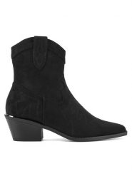 DeeZee Kowbojki HY80057-2 Czarny. Czarne botki DeeZee, bez wzorów, bez obcasa, na słupku, bez zapięcia. Za 143.99 zł.