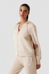 GUESS Damska bluza w kolorze taupe Olympe, Rozmiar M. Brązowe bluzy Guess, m, z aplikacjami, bez ramiączek, z kapturem. W wyprzedaży za 255.99 zł.
