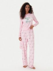 Juicy Couture Piżama JCLPJ225502 Różowy Regular Fit. Czerwone piżamy Juicy Couture, xs, bez wzorów, z syntetyku, bez kołnierzyka, bez ramiączek. Za 289.99 zł.