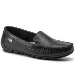 Mokasyny Nessi. Czarne mokasyny Nessi, bez wzorów. Za 339.99 zł.