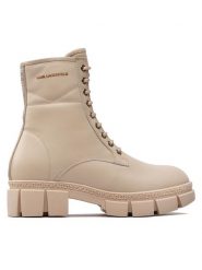 KARL LAGERFELD Botki KL43250 Beżowy. Brązowe botki KARL LAGERFELD, bez wzorów, ze skóry, bez obcasa, na płaskiej podeszwie, bez zapięcia. Za 629.99 zł.