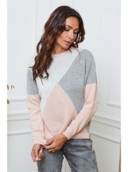 So Cachemire Sweter "Lanos" w kolorze jasnoróżowo-szaro-białym rozmiar: S. Białe swetry So Cachemire, s, bez wzorów, z kaszmiru, bez ramiączek. Za 196.70 zł.