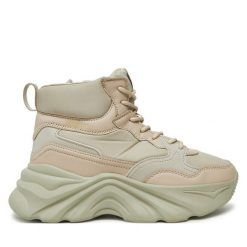 Trzewiki Lee Cooper. Brązowe botki Lee Cooper, bez wzorów, bez obcasa, na koturnie, bez zapięcia. Za 149.99 zł.