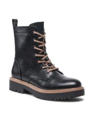 Jenny Fairy Trzewiki WS5896-04 Czarny. Czarne botki Jenny Fairy, bez wzorów, ze skóry, bez obcasa, na płaskiej podeszwie, bez zapięcia. Za 129.99 zł.