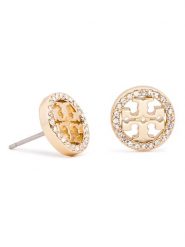 Tory Burch Kolczyki Crystal Logo Circle Stud Earring 53422 Złoty. Żółte kolczyki Tory Burch, złote. Za 289.99 zł.