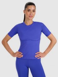 4F Koszulka sportowa w kolorze granatowym rozmiar: S. Niebieskie t-shirty sportowe 4f, s, bez wzorów, z materiału, bez ramiączek, na fitness i siłownię. Za 64.95 zł.