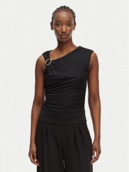 Marciano Guess Top G6GP02 K3068 Czarny Slim Fit. Czarne topy Marciano Guess, s, z aplikacjami, z wiskozy, bez kołnierzyka, bez ramiączek. Za 519.99 zł.