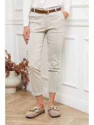 Joséfine Spodnie "Lorial" w kolorze kremowym rozmiar: L. Brązowe spodnie materiałowe Joséfine, bez wzorów, z materiału. Za 130.81 zł.