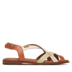 Sandały Pikolinos. Brązowe sandały Pikolinos, bez wzorów, bez obcasa, na płaskiej podeszwie, bez zapięcia. Za 449.99 zł.