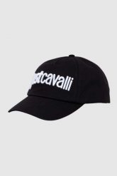 JUST CAVALLI Czapka z daszkiem 3d Up z białym logo. Czarne czapki z daszkiem Just Cavalli, bez wzorów. W wyprzedaży za 109.99 zł.