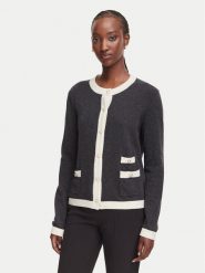 Luisa Spagnoli Kardigan Cuoricino 100504 Szary ciemny Regular Fit. Szare swetry Luisa Spagnoli, xl, bez wzorów, z wełny, bez ramiączek. Za 1,489.00 zł.