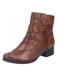 Rieker Skórzane botki w kolorze jasnobrązowym rozmiar: 38. Brązowe botki Rieker, bez wzorów, eleganckie, bez obcasa, bez zapięcia. Za 209.95 zł.