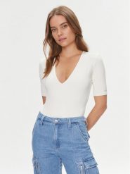 Guess Body Chia V3BP23 KC450 Écru Slim Fit. Body i gorsety Guess, z aplikacjami, z syntetyku, bez ramiączek. Za 169.99 zł.