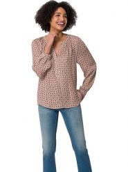 Heine Bluzka w kolorze szaroróżowym rozmiar: 38. Różowe bluzki Heine, bez wzorów, z wiskozy, bez kołnierzyka, bez ramiączek. Za 78.99 zł.