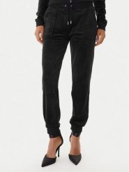 Juicy Couture Spodnie dresowe JCBBJ225802 Czarny Slim Fit. Czarne spodnie dresowe Juicy Couture, bez wzorów, z dresówki. Za 349.99 zł.