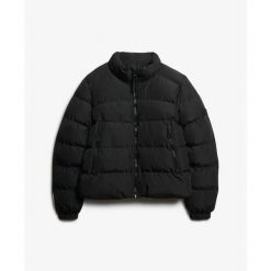 Damska kurtka puchowa Superdry Non Sports. Czarne kurtki Superdry, bez wzorów, z puchu, bez kaptura. Za 518.40 zł.
