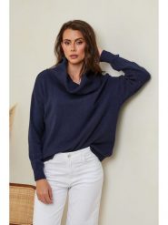 So Cachemire Sweter "Kaba" w kolorze granatowym rozmiar: M. Niebieskie swetry So Cachemire, m, bez wzorów, z kaszmiru, bez ramiączek. Za 152.99 zł.