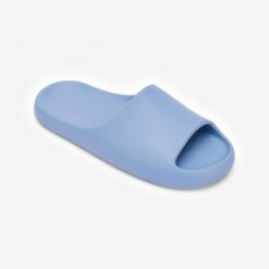 Klapki basenowe Nabaiji 500 Style. Niebieskie klapki NABAIJI, bez wzorów, z materiału, sportowe, bez obcasa, bez zapięcia. Za 59.99 zł.