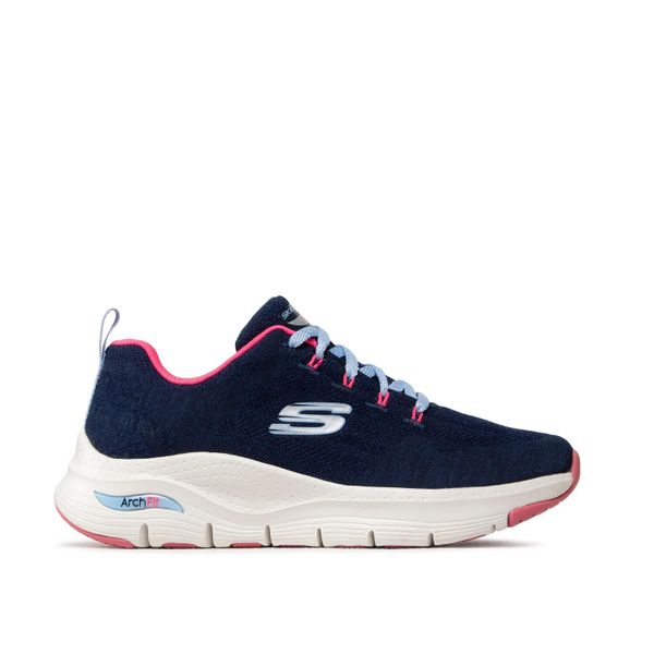 Buty Skechers Arch Fit Comfy Wave granatowe. Niebieskie buty treningowe Skechers, bez wzorów, z gumy, bez zapięcia. Za 359.99 zł.