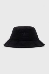 Adidas Originals kapelusz kolor czarny. Czarne kapelusze adidas Originals, bez wzorów, z materiału. W wyprzedaży za 99.99 zł.