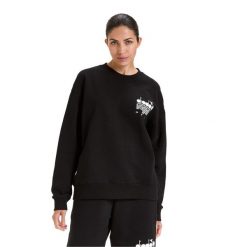 Bluza DIADORA SWEATSHIRT CREW MANIFESTO. Brązowe bluzy Diadora, m, bez wzorów, z bawełny, bez ramiączek, bez kaptura. Za 139.99 zł.