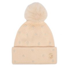 Czapka Guess. Brązowe czapki zimowe Guess, z aplikacjami. Za 154.99 zł.