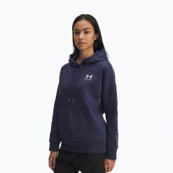 Bluza Under Armour Icon Fleece Taped Hoody. Niebieskie bluzy Under Armour, bez wzorów, bez ramiączek, bez kaptura. Za 179.99 zł.