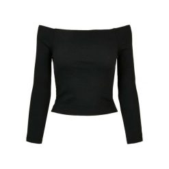Damska koszulka z długim rękawem typu bare-shoulder Urban Classics. Czarne t-shirty sportowe Urban Classics, l, bez wzorów, z bawełny, bez ramiączek. Za 80.80 zł.