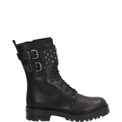 BOTKI Z KLAMRĄ CO402-B VIT NERO. Botki Venezia, bez wzorów, ze skóry, bez obcasa, bez zapięcia. Za 249.00 zł.