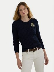 LAUREN RALPH LAUREN Sweter 200932223003 Granatowy Regular Fit. Niebieskie swetry Lauren Ralph Lauren, m, bez wzorów, z bawełny, bez ramiączek. Za 709.99 zł.