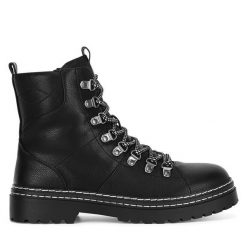 Botki JENNY. Czarne botki Jenny, bez wzorów, bez obcasa, na płaskiej podeszwie, bez zapięcia. Za 143.99 zł.