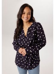 Aniston Bluzka w kolorze granatowo-białym rozmiar: 50. Niebieskie bluzki Aniston, bez wzorów, z wiskozy, bez kołnierzyka, bez ramiączek. Za 173.99 zł.