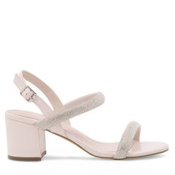 Sandały JENNY. Brązowe sandały Jenny, bez wzorów, bez obcasa, na słupku, bez zapięcia. Za 129.99 zł.