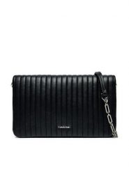 Calvin Klein Torebka Mini Line Quilt Crossbody K60K613079 Czarny. Czarne listonoszki Calvin Klein, bez wzorów, ze skóry, bez dodatków. Za 319.99 zł.