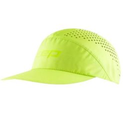 Czapka do biegania z daszkiem Pro Run Ultralight unisex. Zielone czapki z daszkiem CEP, bez wzorów, z materiału, sportowe. Za 189.00 zł.