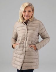 Beżowa kurtka pikowana. Brązowe kurtki Unisono, s, bez wzorów, bez kaptura. Za 379.00 zł.