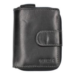 Czarny Portfel Damski Venezia Ze Skóry. Czarne portfele Venezia, bez wzorów, ze skóry, bez dodatków. Za 159.00 zł.
