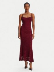 Bardot Sukienka koktajlowa Adoni Mesh 57998DB1 Bordowy Regular Fit. Czerwone sukienki Bardot, bez wzorów, z bawełny, wizytowe, bez kołnierzyka, bez ramiączek. Za 339.99 zł.