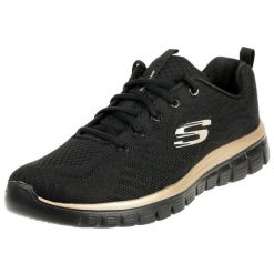 Buty do chodzenia damskie, Skechers Graceful-Get Connected. Czarne buty sportowe lifestyle Skechers, bez wzorów, z materiału, przed kostkę, bez zapięcia, trekkingowe. Za 288.00 zł.