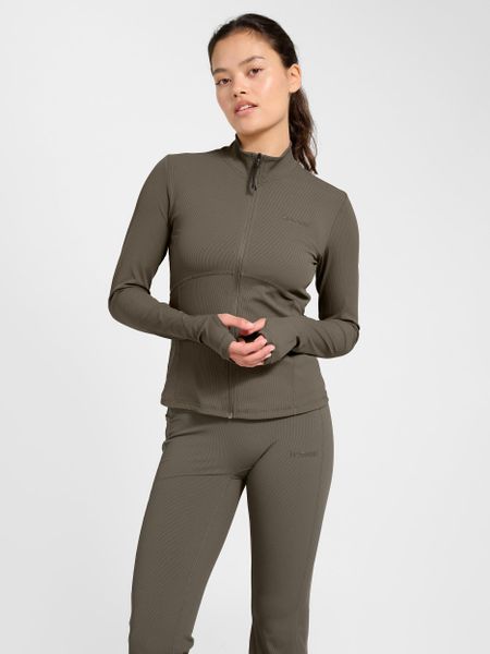 Damska bluza dresowa zapinana na zamek Hummel Prima. Brązowe bluzy Hummel, l, bez wzorów, z dresówki, bez kaptura, na fitness i siłownię. Za 272.00 zł.