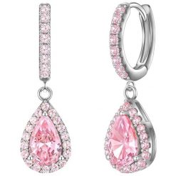 Glanzstücke München Creolen Sterling Silber Zirkonia pink Kolczyki 1 ct Damski. Różowe kolczyki Glanzstücke München, z cyrkonią, srebrne. Za 297.49 zł.