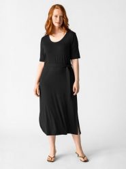 Les Lunes Sukienka "Lolaa" w kolorze czarnym rozmiar: L. Czarne sukienki Les Lunes, na co dzień, l, bez wzorów, z tkaniny, bez kołnierzyka, bez ramiączek, midi, proste. Za 208.99 zł.