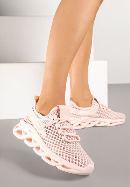 Różowe Buty Sportowe Sneakersy na Platformie Ozdobionej Tłoczeniem Teliriella. Czerwone buty sportowe lifestyle Renee, bez wzorów, z jeansu, sportowe, bez zapięcia. Za 79.99 zł.