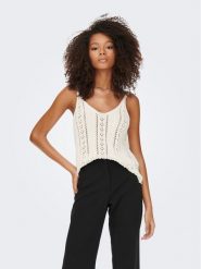 ONLY Top Lyzet 15277573 Écru Regular Fit. Topy ONLY, l, bez wzorów, z bawełny, bez kołnierzyka, bez ramiączek. Za 79.99 zł.