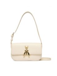 Patrizia Pepe Torebka 8B0231/L061 Écru. Listonoszki Patrizia Pepe, bez wzorów, z lakierowanej skóry, lakierowane, bez dodatków. Za 1,179.00 zł.