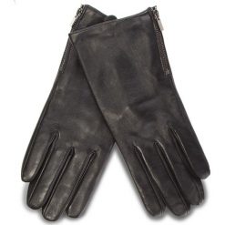 Rękawiczki LASOCKI 2W6-003-AW18. Czarne rękawiczki Lasocki, bez wzorów, ze skóry. W wyprzedaży za 49.99 zł.