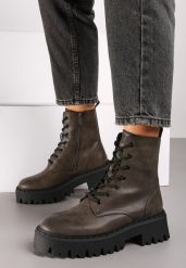 Szare Botki Workery na Grubej Podeszwie ze Sznurowaniem Sailia. Szare botki Born2be, bez wzorów, z jeansu, eleganckie, bez obcasa, na płaskiej podeszwie, bez zapięcia. W wyprzedaży za 119.99 zł.