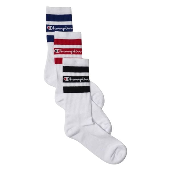 Skarpety Unisex Dla Dorosłych Crew (3 Sztuki). Białe skarpetki Champion, bez wzorów, trekkingowe. Za 76.99 zł.