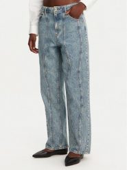 HUGO Jeansy Leni 50531726 Niebieski Loose Fit. Niebieskie jeansy Hugo, bez wzorów, z bawełny. Za 309.99 zł.